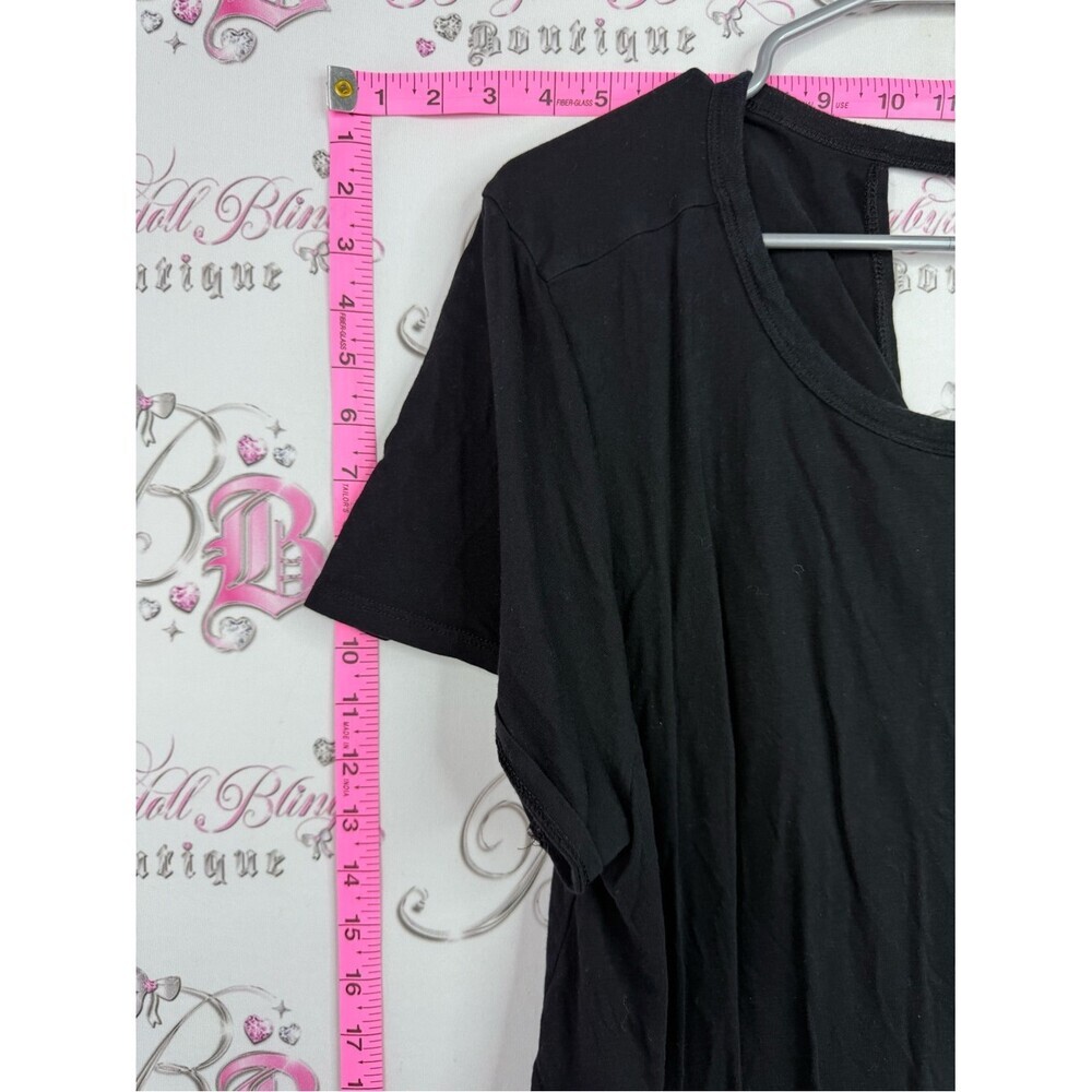 bp tie knot back shirt Black Short Sleeve Scoop Neck Tee - Picture 3 of 8